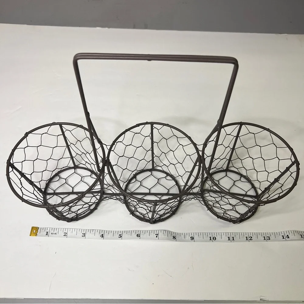Vintage Wireware 3 Caddy Or Condiments Holder With Handle - Picture 7 of 8